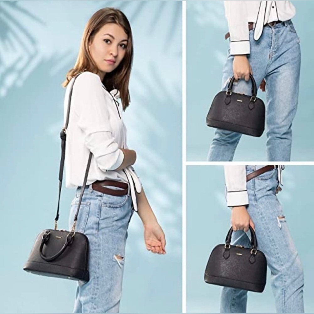 NWT Lovevook Dome Satchel Handheld/Shoulder Small Crossbody Purse w/ Double Zip - Picture 9 of 9